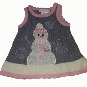 Bonnie Baby Pink Gray Snowflake Sweater